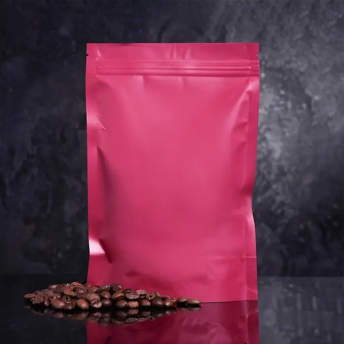 Пакет дой - пак, матовый, бордовый, 14×20×4 см