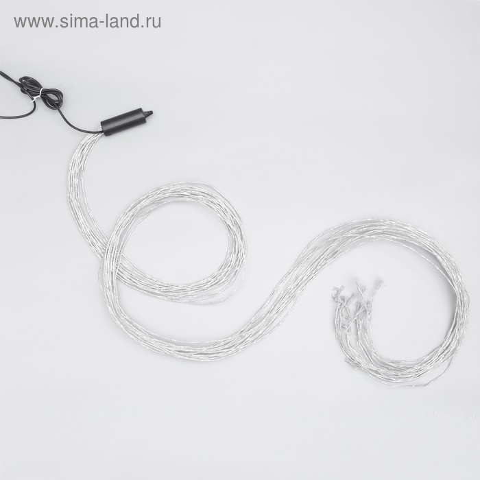 Гирлянда «Конский хвост» 15 нитей по 2 м, IP20, серебристая нить, 300 LED, свечение мульти, 220 В