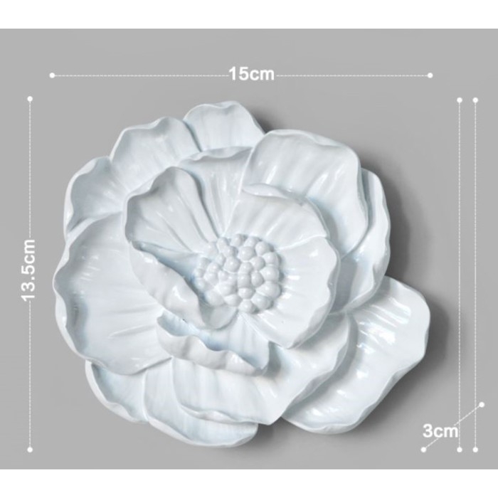 Декор настенный Декор настенный "Мак", 13.5 x 15 см, белый