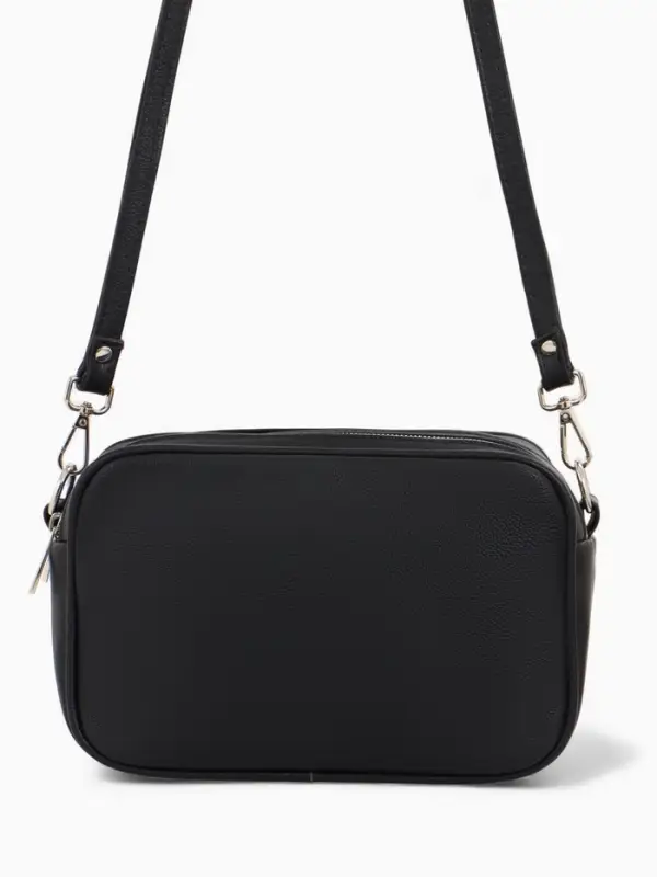 Сумка женская кросс-боди TEXTURA на молнии, 24&times;9&times;15 см, чёрная