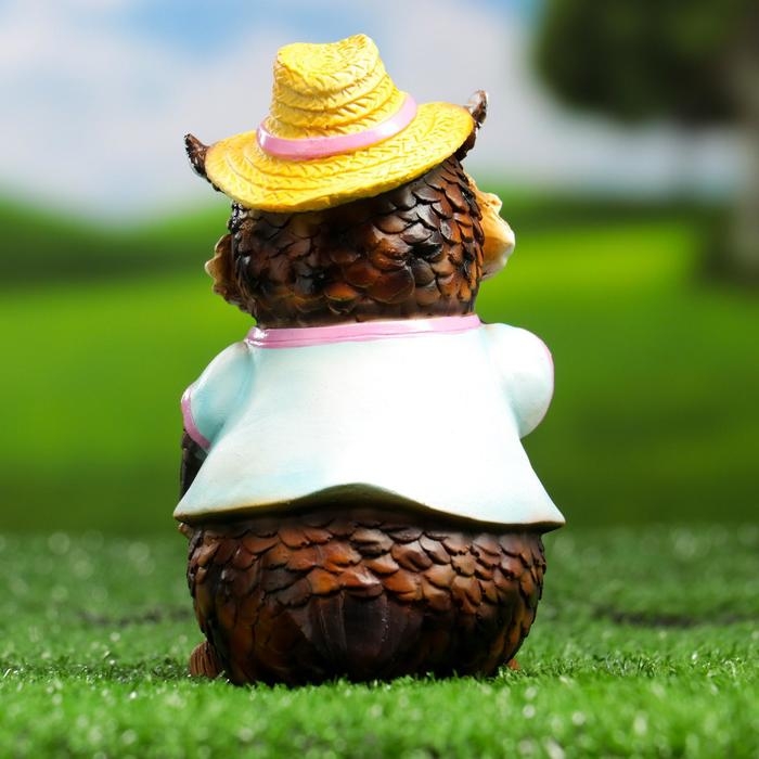 Садовая фигура  Садовая фигура "Филин в шляпке с лопаткой" 10х9,5х15см