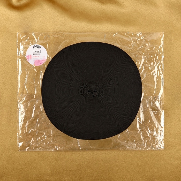 Резинка вязаная, 80 мм, 40 ± 2 м, цвет чёрный Резинка вязаная, 80 мм, 40 ± 2 м, цвет чёрный