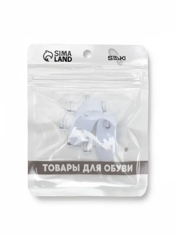 Корректоры - разделители для пальцев ног, на 2 пальца, силиконовые, 3.5&times;1.5 см, пара, белые