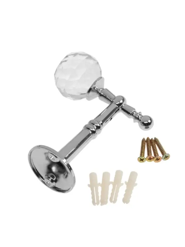 Крючок - держатель для штор на стену CAPPIO KS043, металлический, цвет хром, 2 шт Крючок - держатель для штор на стену CAPPIO KS043, металлический, цвет хром, 2 шт