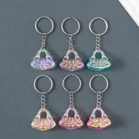 Брелок пластик "Сумочка" блёстки МИКС 2,7х3х1,3 см