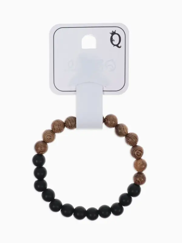 Браслет из бусин &laquo;Аметист&raquo;, d=6 см, шар №8, чёрный, коричневый