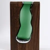 Ваза для цветов &laquo;Сэтернино&raquo;, 24&times;14.5 см, стекло, коричнево-зелёная