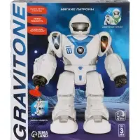 Робот GRAVITONE, свет, звук, стреляет, на батарейках, русская озвучка, цвет синий