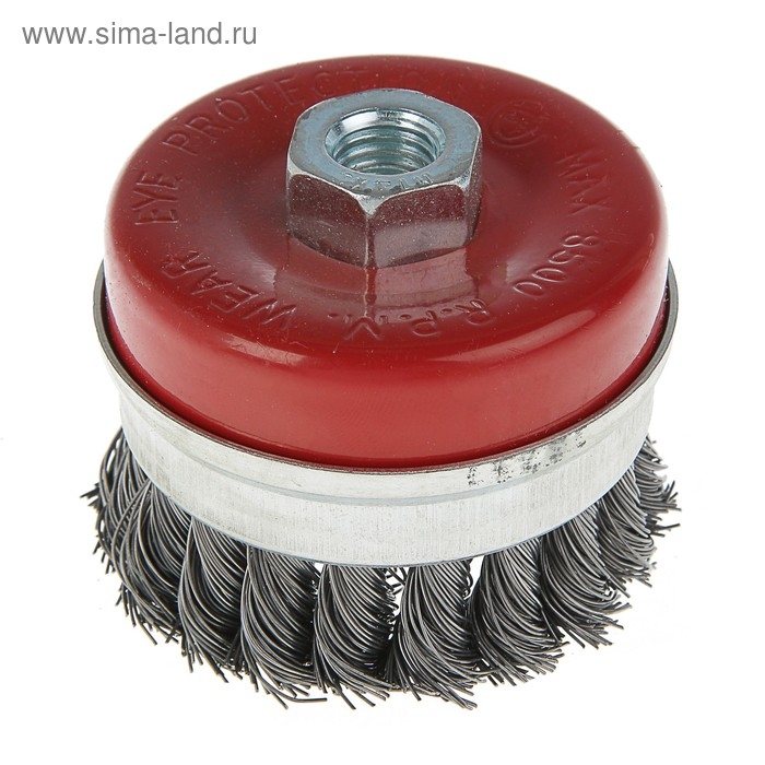 Щетка металлическая для УШМ ЛОМ, крученая проволока, Heavy Duty "чашка", М14, 75 мм