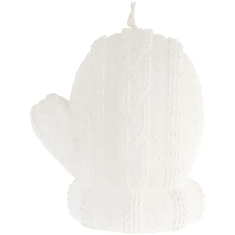 Свеча Kniteam, варежка, белая Свеча Kniteam, варежка, белая