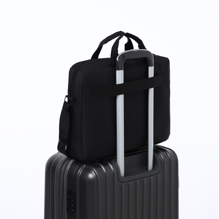 Сумка для ноутбука на молнии, наружный карман, цвет чёрный