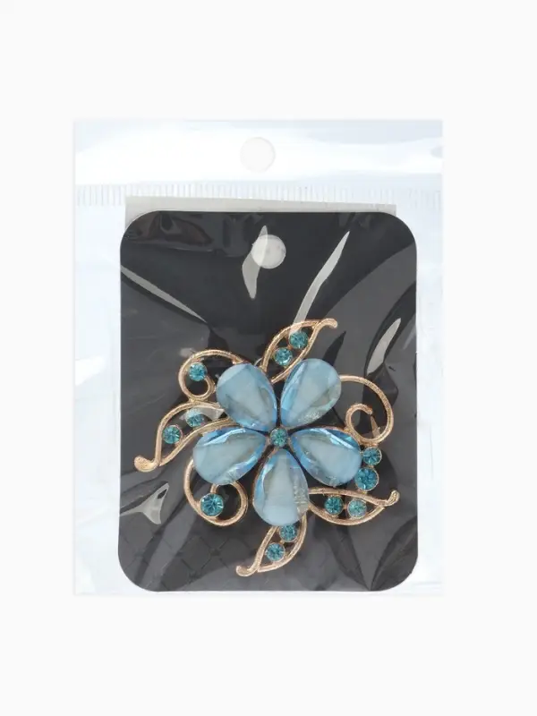 Брошь &laquo;Цветок Незабудка&raquo;, голубая в золоте