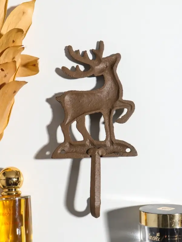 Крючок настенный &laquo;Олень - Серебряное копытце&raquo;, ключница декоративная, чугун, 9.6&times;20.5&times;3.5 см