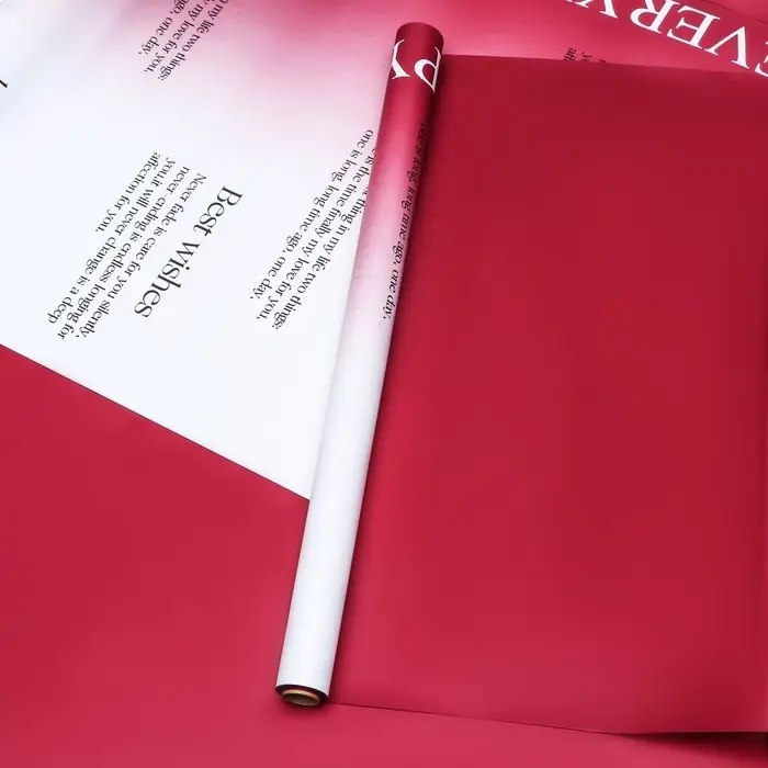 Пленка флористическая для цветов и букетов &laquo;Любовь&raquo;, винный, 65 мкм, 57 см&times;10 м