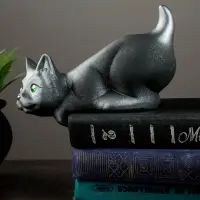 Фигура настольная керамика &laquo;Кот Нырок&raquo;, на полку, чёрно-серебряный, 11&times;9&times;18 см
