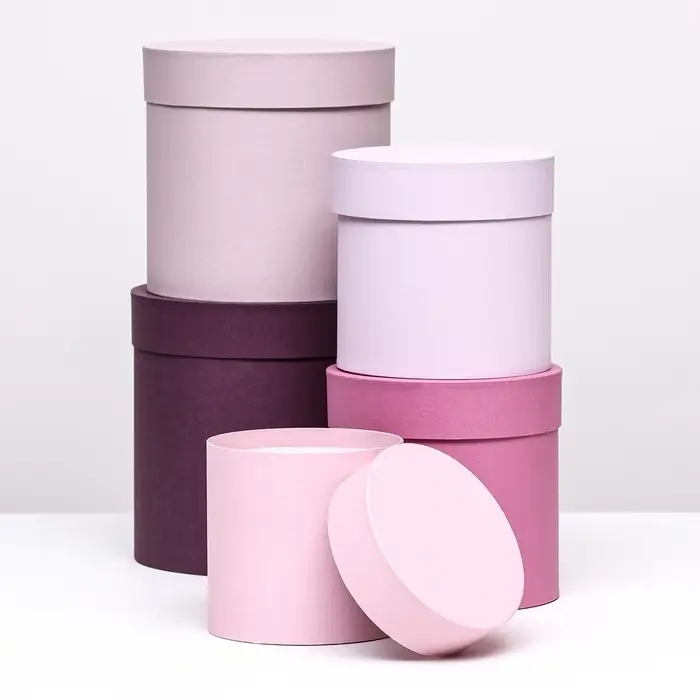 Набор круглых подарочных коробок 5 в 1 &laquo;Весенний&raquo;, 20&times;20 - 11&times;11 см