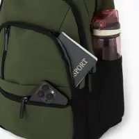 Рюкзак, 26*14*39 см, 2 отд 5н/карм, Комби, Водонепрон. дно, зеленый/черн