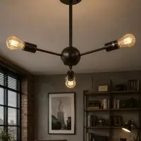 Люстра BayerLux &laquo;Кон&raquo;, 3хЕ27, 40 Вт, чёрная, 50&times;50&times;43 см
