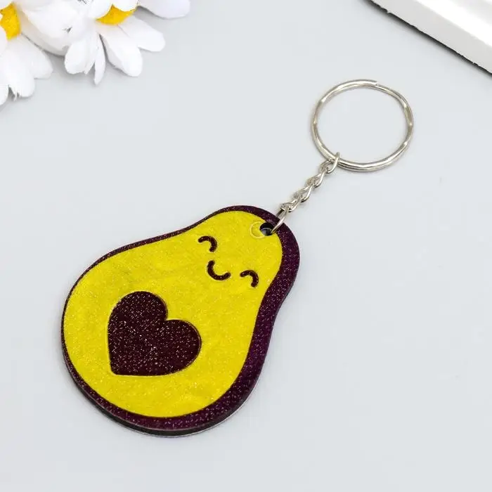 Брелок для ключей на кольце «Авокадо с косточкой-сердечком», EVA, 5.1×6.5 см Брелок для ключей на кольце «Авокадо с косточкой-сердечком», EVA, 5.1×6.5 см