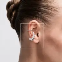 Серьги каффы &laquo;Жемчужная диадема&raquo;, 2 шт. белые в серебре