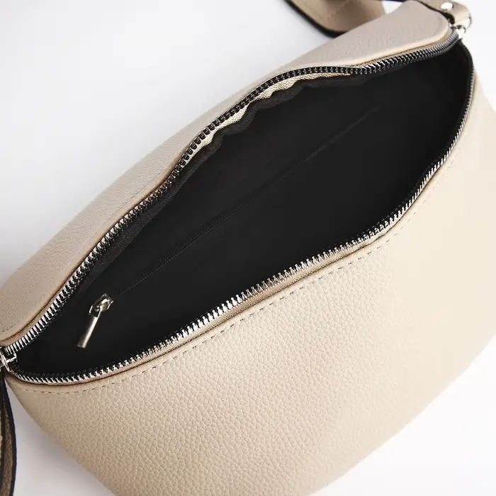 Сумка женская кросс-боди на молнии, 26×10×16 см, бежевая Сумка женская кросс-боди на молнии, 26×10×16 см, бежевая