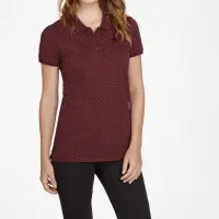 Рубашка поло женская Brandy Women, бордовая с белым, размер XS