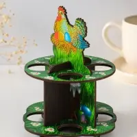 Подставка пасхальная на 8 яиц в двух ярусах "Курочка ряба", 15,5х12,5 см