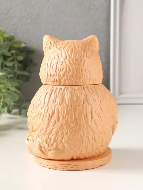 Шкатулка для украшений с крышкой «Кот Теремок», 15×10 см, гипс, рыжий Шкатулка для украшений с крышкой «Кот Теремок», 15×10 см, гипс, рыжий