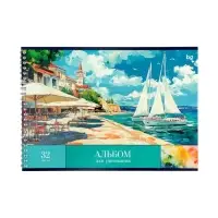 Альбом для рисования BG &laquo;Пейзажи&raquo; А4, 32 листа, на гребне, обложка из мелованного картона, МИКС