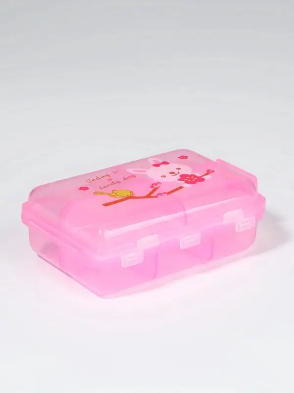 Таблетница, 9.5&times;6&times;3 см, 10 секций, розовая