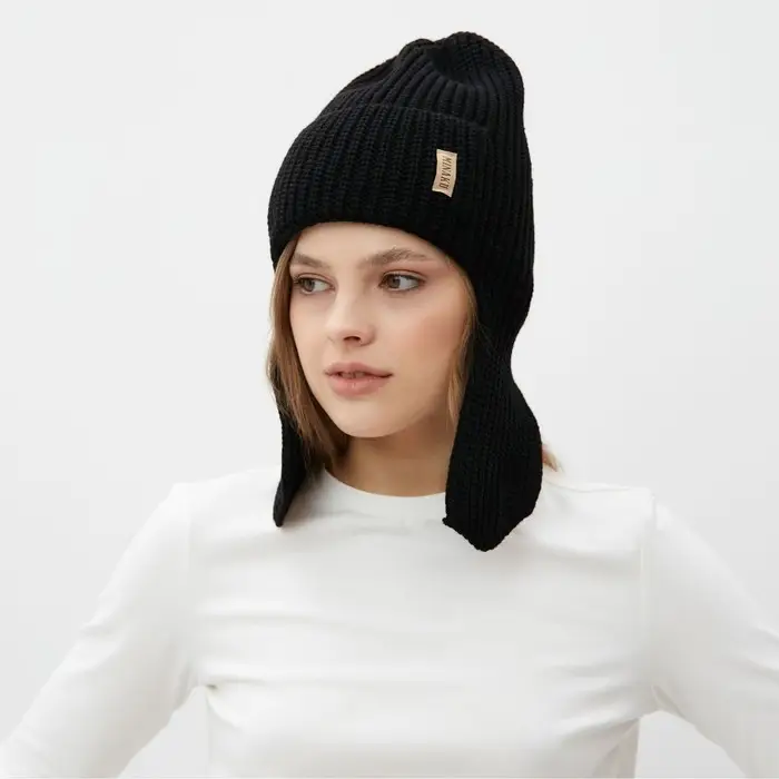 Шапка-ушанка MINAKU, р-р 56-58, цвет черный Шапка-ушанка MINAKU, р-р 56-58, цвет черный