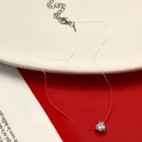 Кулон на леске &laquo;Счастье ждёт тебя&raquo;, сердечко, белый в серебре, 30 см