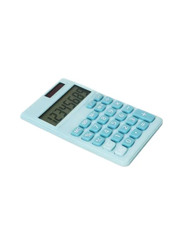 Калькулятор карманный 08-разрядный, корпус голубой