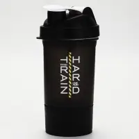 Шейкер спортивный &laquo;Будь смелым&raquo;, чёрный, с чашей под протеин, 500 мл