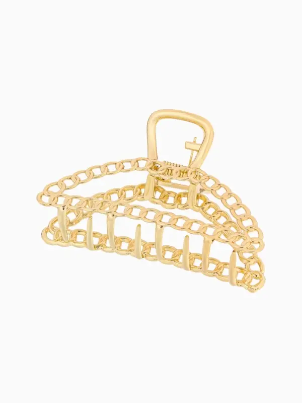 Крабик для волос &laquo;Дороти&raquo;, контур, 7 см, золотистый