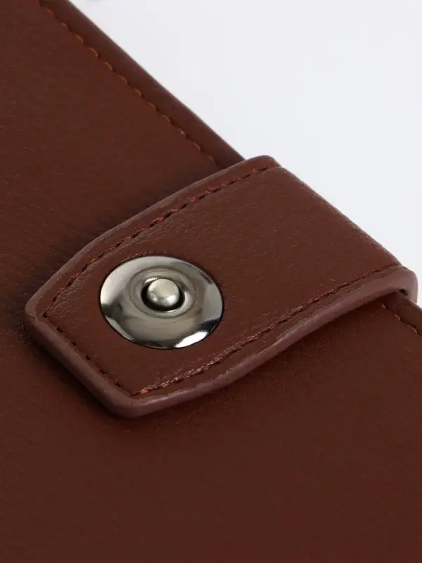 Портмоне мужское, на магните, три отделения, коричневое