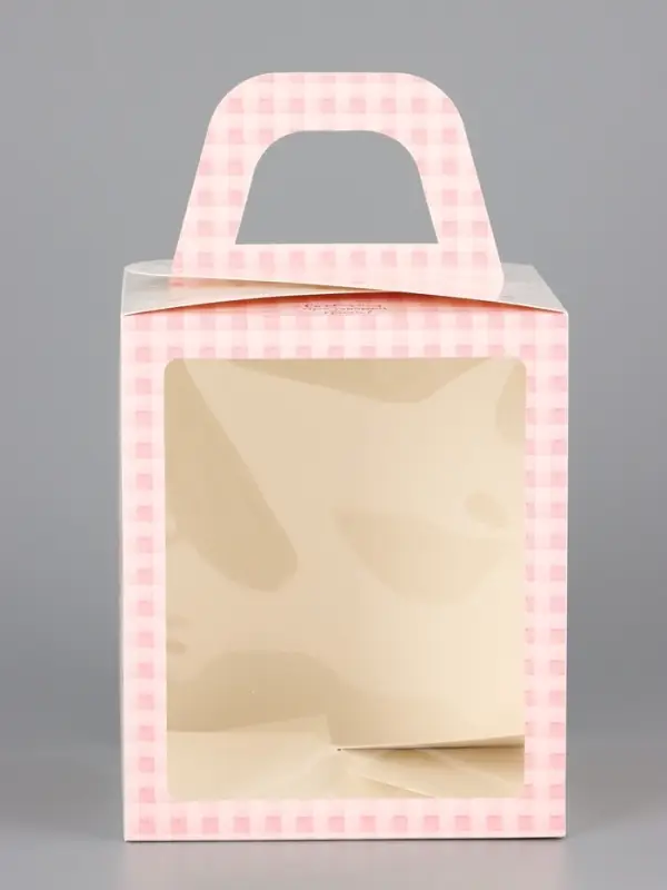 Коробка подарочная пасхальная с окном «Пасхальный букет» 15×15×18 см