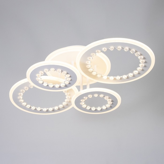 Люстра с ПДУ Люстра с ПДУ "Рафаэль" LED 150Вт 3000-6000Вт RGB белый 58,5х38,5х12,5см BayerLux