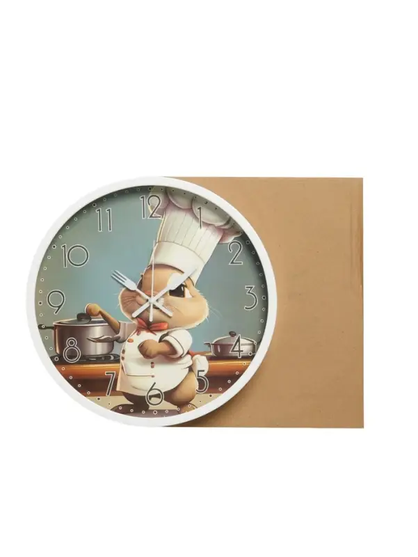Часы настенные интерьерные &laquo;Кролик-шеф&raquo;, для кухни, бесшумные, плавный ход, d=29.5 см, толщина 4.5 см
