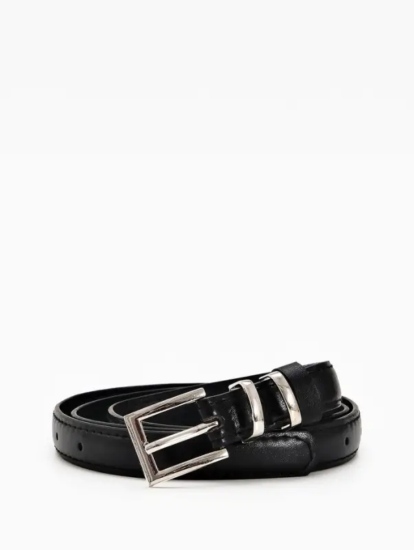 Ремень жен 03-01-02-01, Июнь2502, 2*0,3*110 см, без винта, пряж металл, 1 прокол, черный