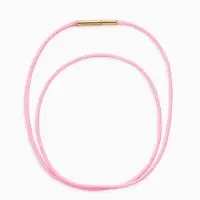 Шнурок вощеный 40см d=2 мм, винтовой замок, нейлон, цвет розовый с золотом