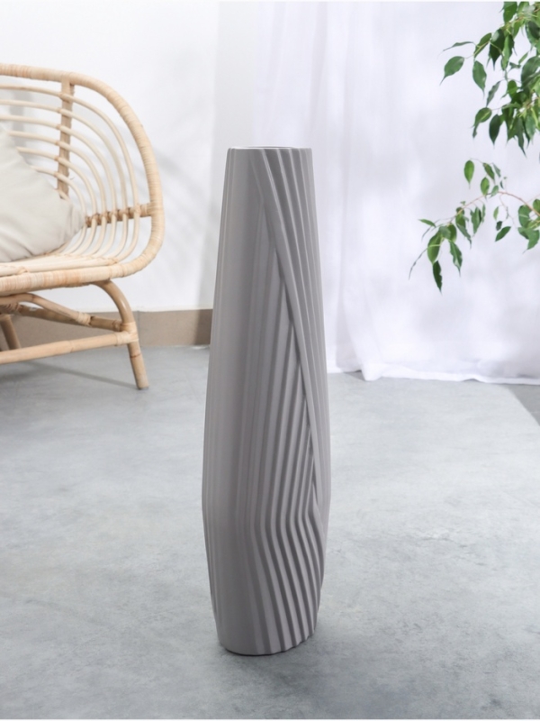 Ваза керамика напольная Ваза керамика напольная "Айко" 58х13 см, серый