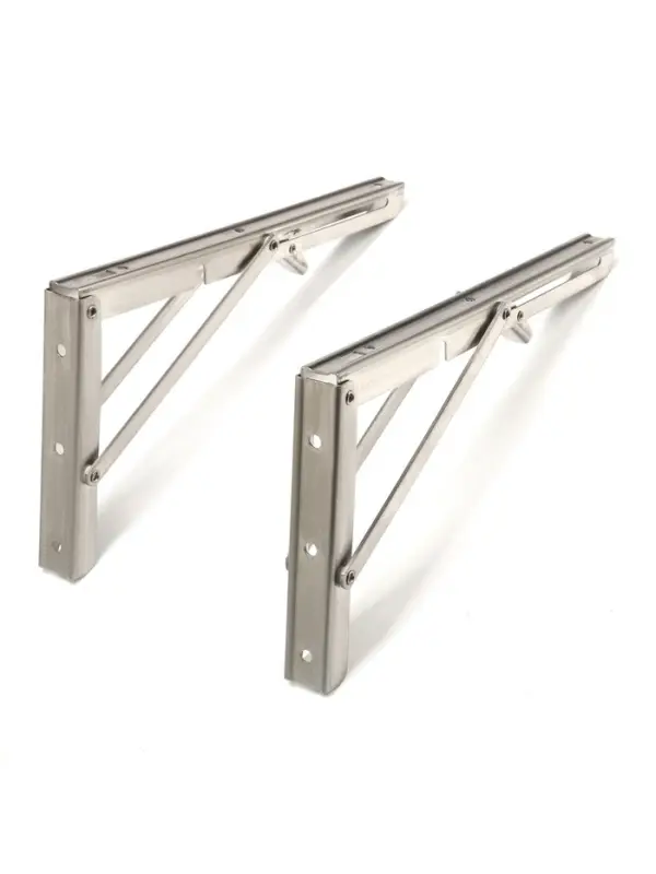Кронштейн складной для столов и полок ТУНДРА, 2 шт., длина 300 мм, нержавеющая сталь