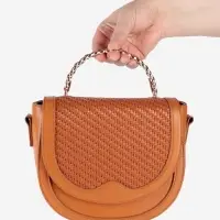 Ручка для сумки, металлическая, с винтами для крепления, 12.8&times;6.5 см, цвет золотой, коричневый