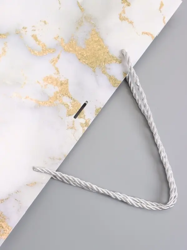 Пакет подарочный "Мрамор" , белый , с бантиком, 35 х 30 х 10 см