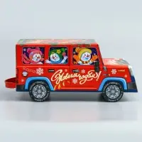 Подарочная коробка "Снеговик на джипе", 11,3 х 28,7 х 14 см