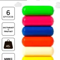 Воздушный пластилин, 6 цветов, МИКС