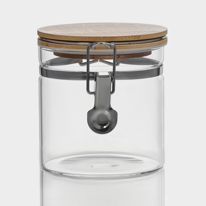 Банка стеклянная для хранения сыпучих продуктов «Эко», 650 мл, 10×11 см, с бугельным замком