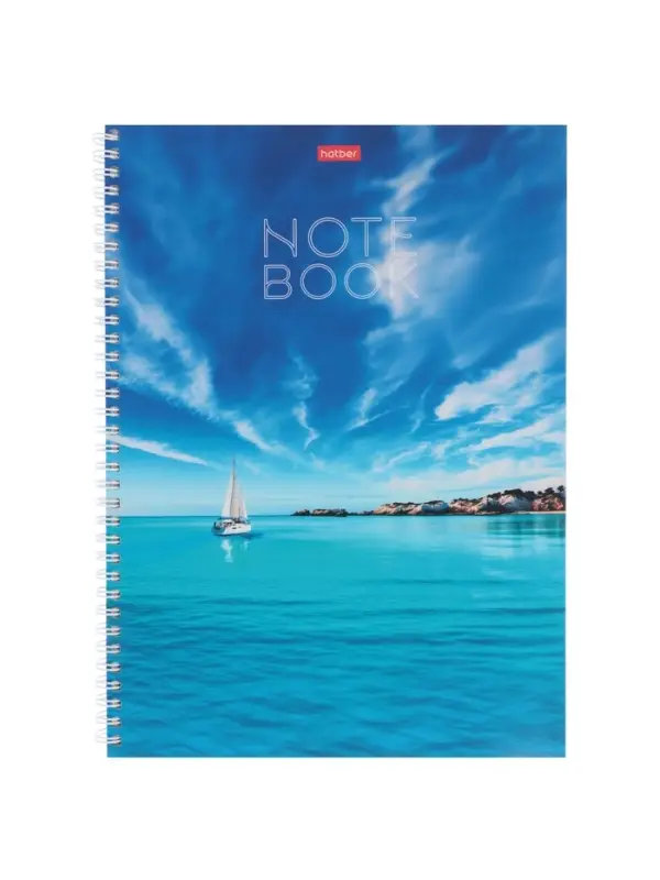 Тетрадь с тв/обл 120л А4 кл Hatber Тетрадь с тв/обл 120л А4 кл Hatber "Белеет парус", на гребне, многоцв, перфорац, S-touch