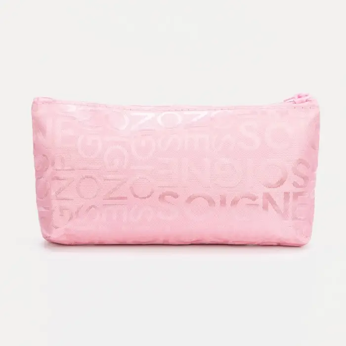 Косметичка-пенал на молнии, маленькая, с буквами, розовая
